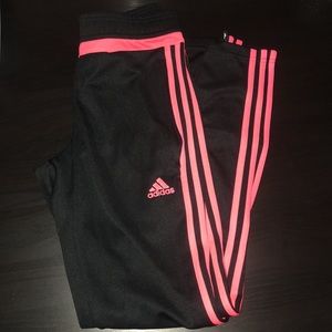 Adidas black and coral joggers